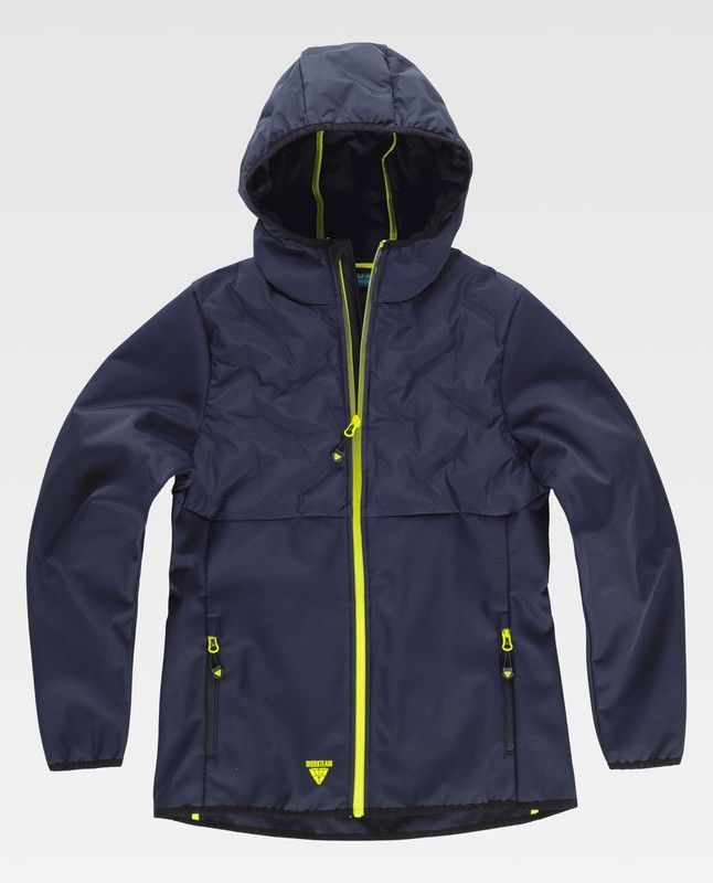Workshell de color Marino+Amarillo fluor