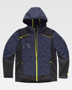 Workshell de color Marino+Negro+Amarillo Fluor