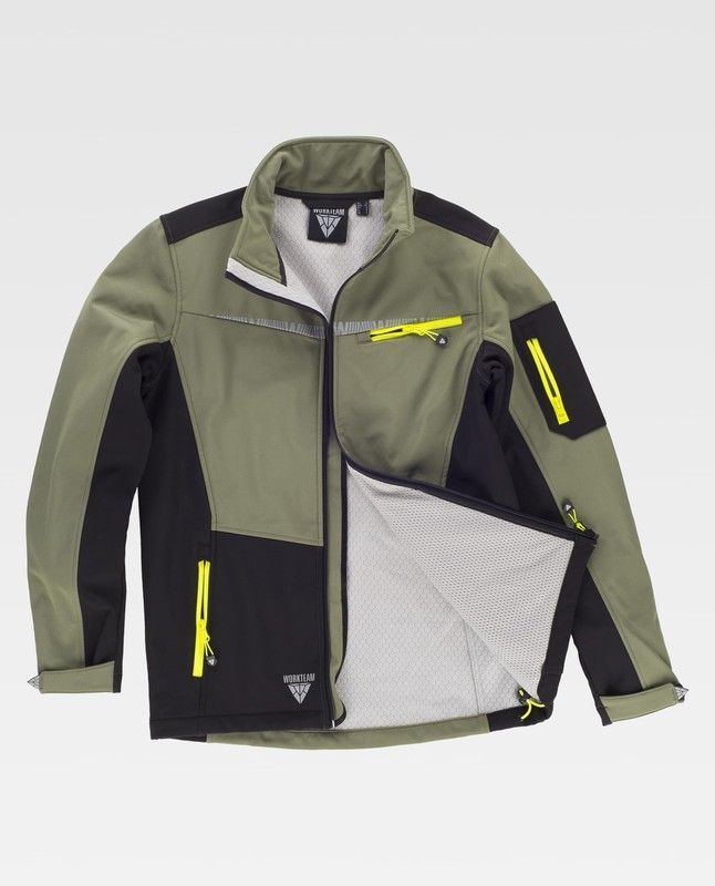 Workshell de color Verde Oliva+Negro