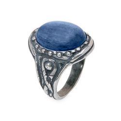 WR152X Anillo Plata de Palo mujer en plata de ley y piedra mineral cianita azul