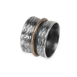 WR160X Anillo Plata de Palo de Mujer Zenchi en plata 1ª ley y círculo de bronce