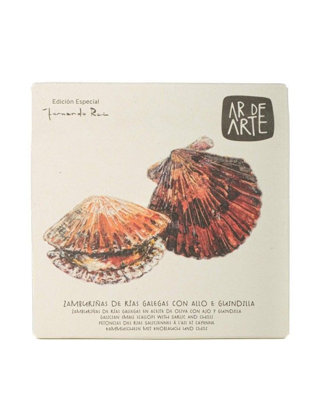 Zamburiñas Aceite Oliva Ajo Guindilla Ar de Arte Conservas Galicia Gourmet 110 grs