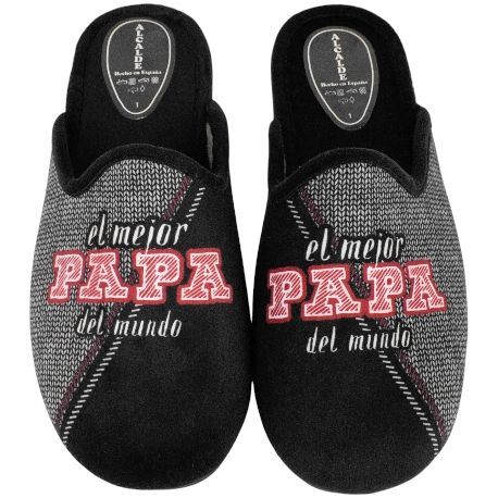 Zapatilla De Casa Para Papá Negro marca Alcalde REF. 33015