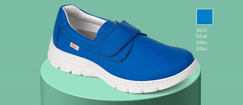 Zapatilla tipo blucher con cierre de velcro Azul