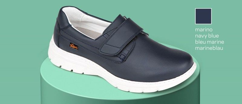 Zapatilla tipo blucher con cierre de velcro Marino