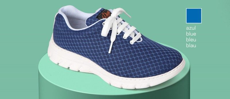 Zapatilla tipo blucher con corte de una sola pieza Azul