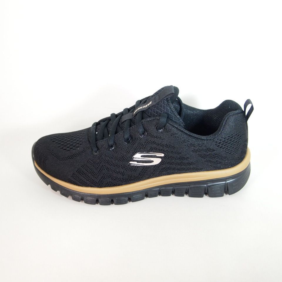 Zapatillas deportivas Skechers 12615 Graceful Get Connected Negro y Oro