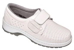 Zapato de piel de vacuno con forro transpirable y doble cierre intercambiable Blanco