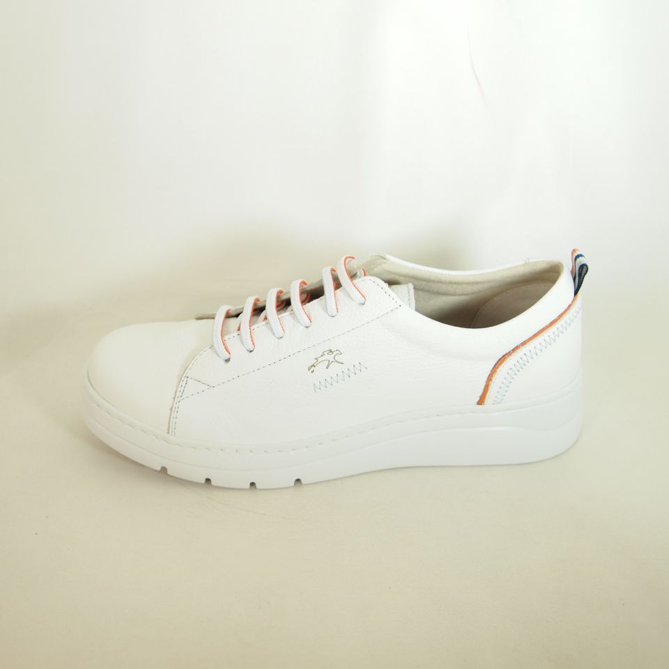 Zapatos Fluchos F1422 Pompas Blanco-Naranja