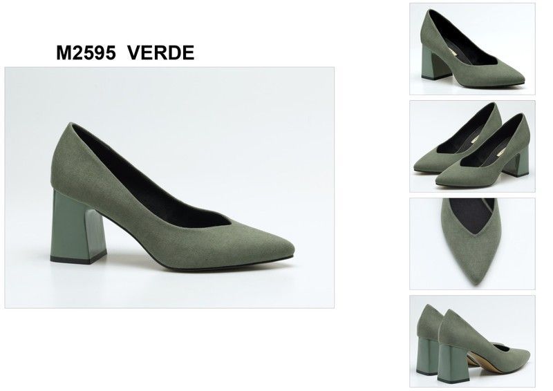 Zapatos Verde con tacón ancho Corina modelo M2595