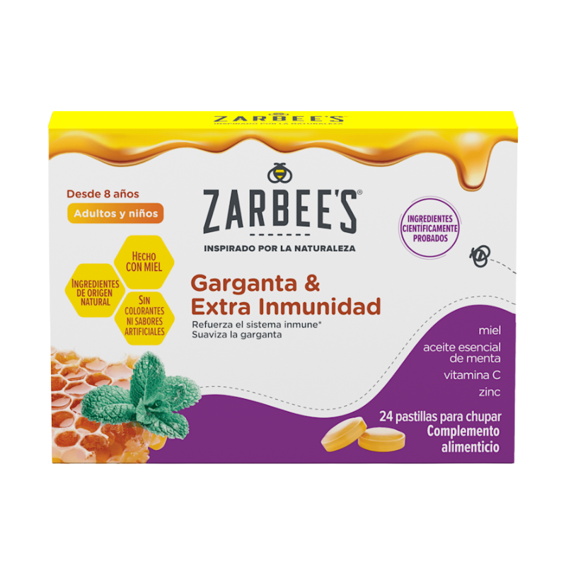 Zarbee’s pastillas Garganta & Inmunidad 24ud con Miel – Alivio de la Garganta