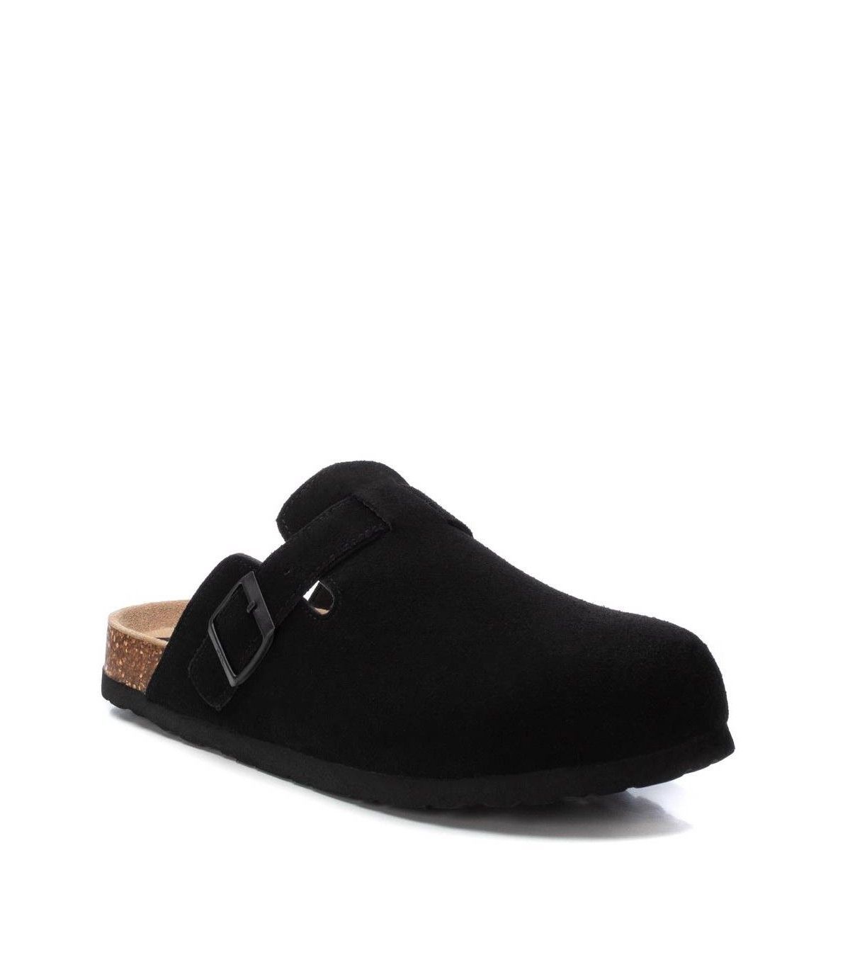 Zueco antelina con hebilla Xti Negro