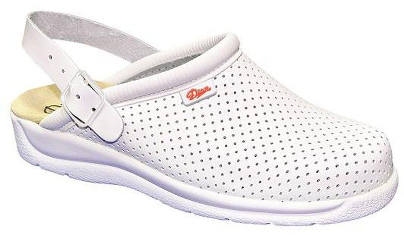 Zueco con correa abatible de sujeción en el talón  Blanco