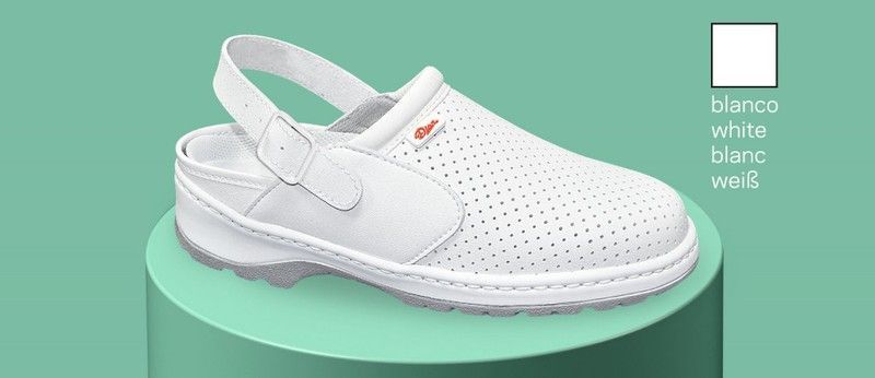 Zueco  con correa ajustable al talón con hebilla Blanco