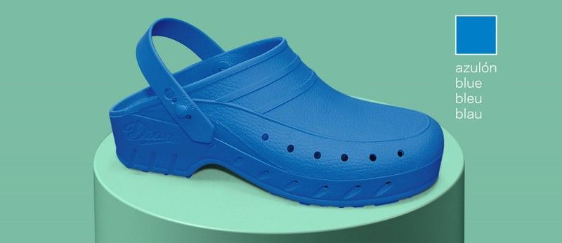 Zueco de material polímero SBS monocasco Azul