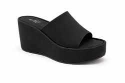 Zueco Plataforma Negro Abierto
